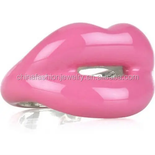 Anéis de lábios de esmalte nobre, design exclusivo