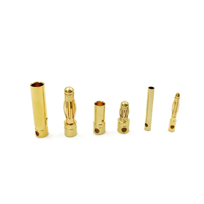 Vergulde Banaan Plug Met Zuiver Koper 2 Mm 3 Mm 3.5 Mm 4 Mm Bullet Connectors 5 Mm 5.5 Mm 6 Mm 6.5 Mm 8 Mm Voor Rc Onderdelen