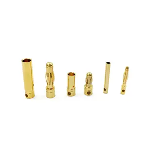 Gold-plated Banana Plug with Pure Copper 2mm 3mm 3.5mm 4mm Bullet Connectors 5mm 5.5mm 6mm 6.5mm 8mm For RC Parts