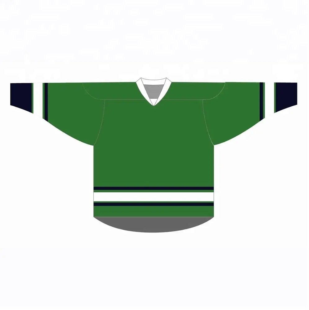 Maillot de hockey sur glace au design personnalisé par sublimation, chemise de hockey sur glace au design vert réversible pour enfants et hommes, nouvelle collection