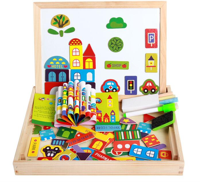 3d Деревянный пазл, доска для рисования, магнитный пазл