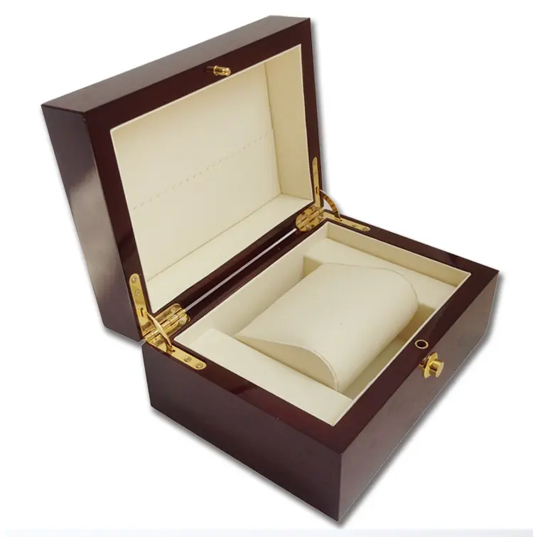 Grande scatola per orologi in legno singolo di lusso alla moda laccata dei migliori uomini donne Logo personalizzato espositore per coppia