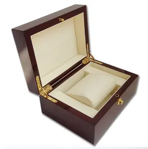 Boîte de montre de luxe en bois, 1 pièce, bijouterie rayée, pour les hommes et les femmes, Logo personnalisé, idéal comme cadeau, rangement pour Couple