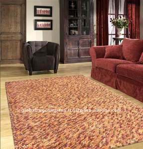 Ensemble de tapis antidérapant en laine 100% fait à la main motif à pois «Collection de galets» pour hôtel d'Inde - Product Image 2