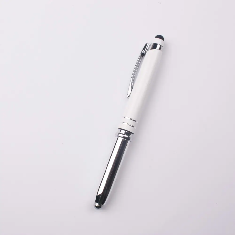 Venda quente multifunction magia caneta de tinta invisível caneta de luz metal promocional impresso <span class=keywords><strong>lanterna</strong></span> caneta esferográfica