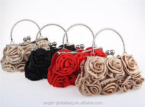 Di lusso <span class=keywords><strong>elegante</strong></span> raso bianco rosa fiori da sposa borse da sera da sposa matrimonio bianco <span class=keywords><strong>pochette</strong></span> da <span class=keywords><strong>donna</strong></span> - Product Image 6