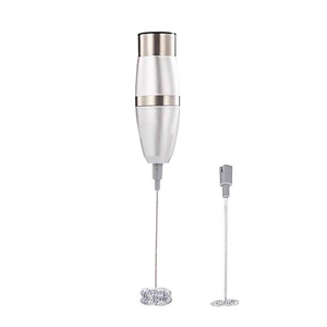 Mousseur à lait électrique portatif à piles avec 2 têtes pour café, latte et lait - Product Image 1