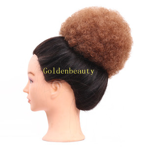 Crespo arricciato Afro ciuffo per capelli Chignon sintetico con coulisse copricapo - Product Image 4