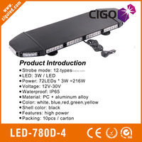 Luces estroboscópicas de seguridad para coche, barra de luz de advertencia ámbar, LED-780D-4, 12-30V, 216W