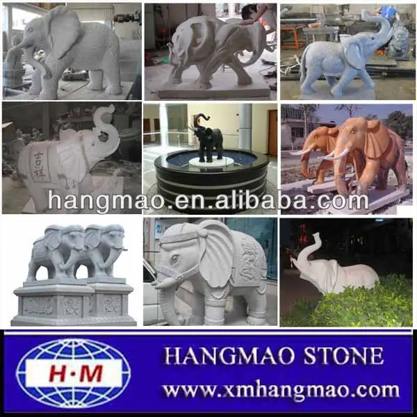 Pierre de granit sculptures d'éléphants