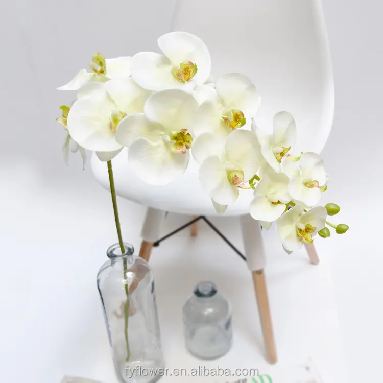 330240800 Fiori decorativi e Corone big artificiale fiore bianco di seta orchidea phalaenopsis