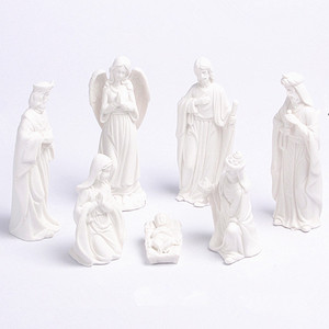 Scultura Artigianale <span class=keywords><strong>in</strong></span> Ceramica <span class=keywords><strong>di</strong></span> Porcellana Bianca Non Smaltata per <span class=keywords><strong>Decorazioni</strong></span> Natalizie Domestiche - Product Image 4