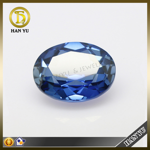 Popular calidad corte facetado oval <span class=keywords><strong>zafiro</strong></span> sintetico decorativo 32 # corindón azul <span class=keywords><strong>zafiro</strong></span> - Product Image 1