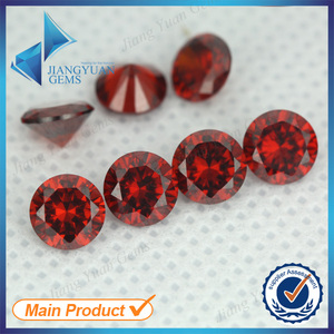 ronde grenat taille brillant gemmes zircon cubique synthétique le moins cher - Product Image 1