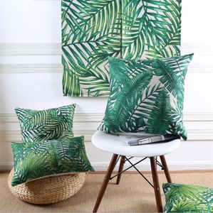 Tropical Plant Leaves Summer Cushion <strong>Cover</strong> Cotton <strong>Sofa</strong> Home Decoration Linen <strong>Throw</strong> Pillow <strong>Covers</strong> - Product Image 2
