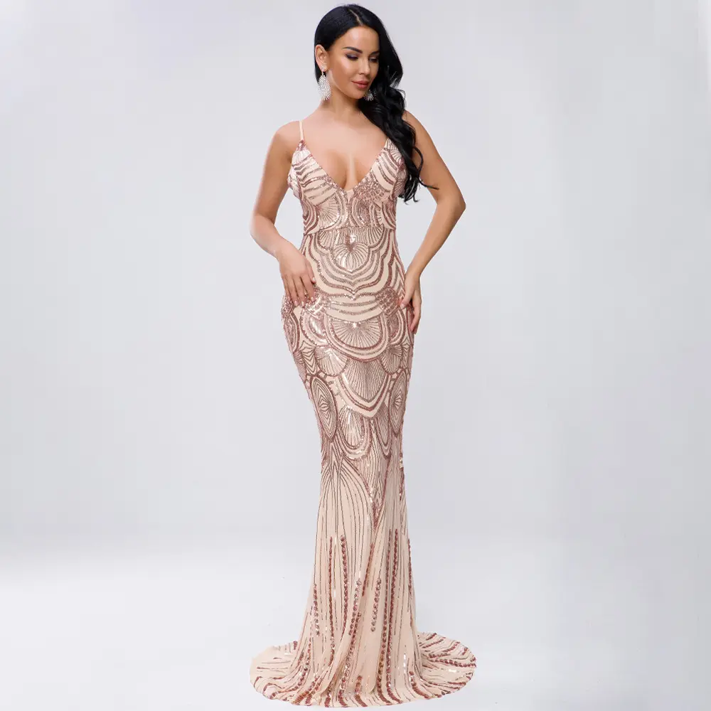 Gaun Payet 2021 Seksi Kualitas Tinggi Gaun Malam Elegan Wanita Seksi Formal untuk Gaun Prom Wanita