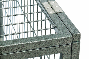 الثقيلة المتداول الفولاذ المقاوم للصدأ الحيوانات الأليفة الكلب قفص مع ABS أو علبة معدنية قفص حيوانات أليفة البيت - Product Image 6