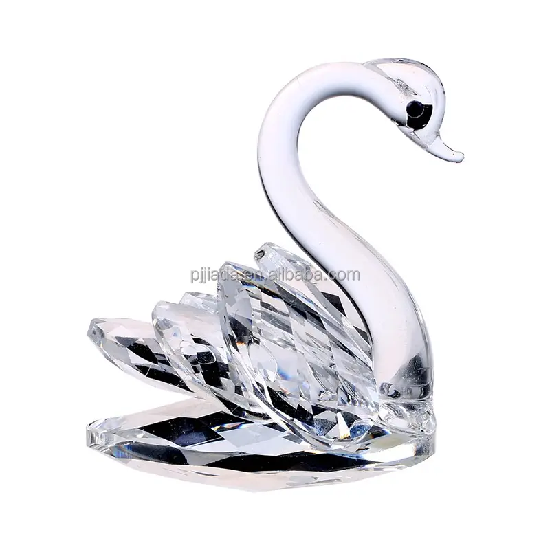 Clear Animal Mooie Elegante Sean Unieke Bruiloft Souvenir Geschenken Kristallen Zwaan Ornament