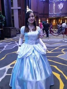 Movie <strong>Sissi</strong> Princess <strong>Dress</strong> Cosplay Costume Lace Halter Maxi Elegant Pattern <strong>Dress</strong> for Women Carnival/Show/Party Blue <strong>Dress</strong> E8900 - Product Image 4