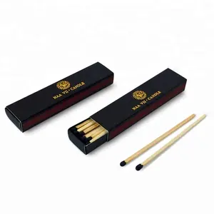 Wooden Stick Matches Match Box Making Machine 4 Inch Black Wooden Stick Matches