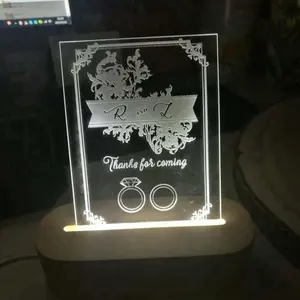 De lujo de acrílico transparente tarjeta de invitación para boda con impresión de logotipo