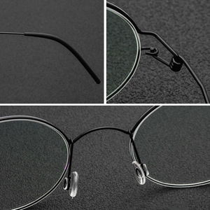<span class=keywords><strong>Occhiali</strong></span> Senza Viti in Lega di Titanio per Donne, Montatura Ottica Ultraleggera Rotonda per Miopia, <span class=keywords><strong>Occhiali</strong></span> <span class=keywords><strong>da</strong></span> <span class=keywords><strong>Vista</strong></span> Stile Danese e Coreano - Product Image 4