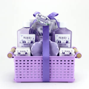 Lüks banyo hediye seti yeni tasarım lavanta ve yasemin mor banyo hediye seti losyon duş jeli kabarcık fırçalayın - Product Image 4