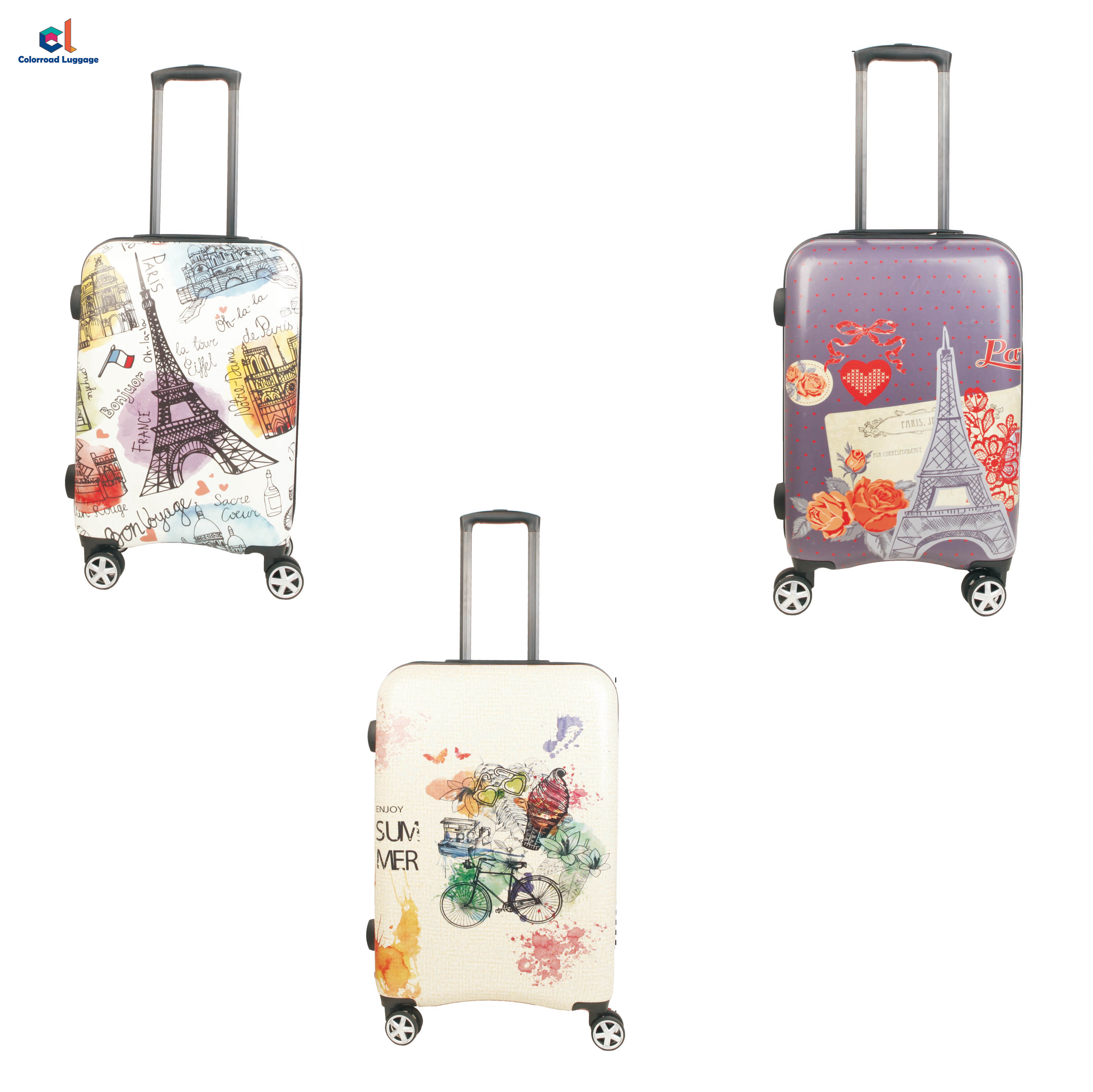 Colorroad заказным лого принтом наборы чемоданов на 20 "24'' 28 ''из АБС-пластика/чемоданов на колесиках PC жесткий чехол дорожная сумка чемодан