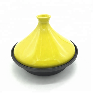 Marmite en fonte émaillé pour cuisson, tagine avec base en fonte émaillé et couvercle conique - Product Image 5