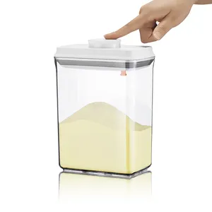 Flat Rectangle Baby Milk Powder Vacuum Sealed POP Lid Plastic Food Container For Sale