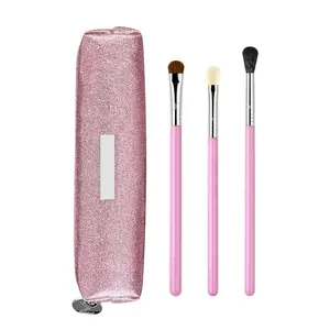 Venta al por mayor 3 pinceles de <span class=keywords><strong>maquillaje</strong></span> <span class=keywords><strong>Sigma</strong></span> colección de sombra de ojos <span class=keywords><strong>maquillaje</strong></span> natural de lana con forma de abanico, cepillo de cabeza redonda plana - Product Image 1