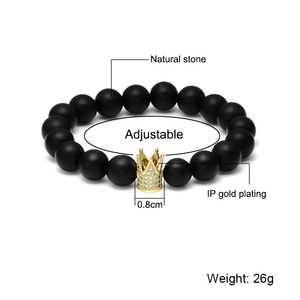Pulsera de cristal natural plateado con cuentas de cristal de fantasia - Product Image 2