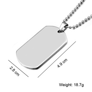 DT001 ยุโรปและอเมริกาสร้อย<span class=keywords><strong>คอ</strong></span>จี้ผู้ชายเหล็กไทเทเนียมยี่ห้อสแตนเลสการ์ดสุนัขว่างเปล่าสามารถปรับแต่งได้ - Product Image 6