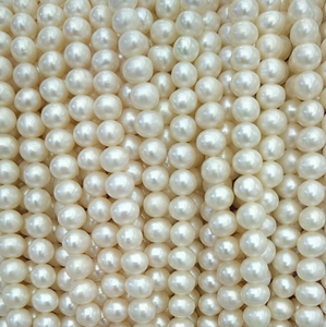 Perlas Cultivadas de Agua Dulce Naturales Blancas de 6mm 8mm 10mm 12mm, Cuentas Redondas de Perlas de Agua Dulce para Fabricación de Joyería - Product Image 1