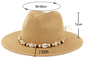 B8 Summer Outdoor Beach Cap British Style Jazz <strong>Straw</strong> Hat Wide Brim Vintage <strong>Fedora</strong> for Men Women Sunscreen Panama Sun Hats - Product Image 2