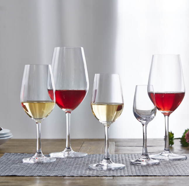 Haonai LFGB approved clear wine goblet glasses crystal wine glass for party