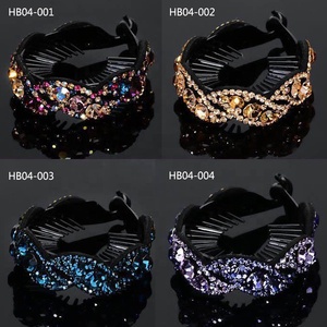 Francés de pasador Clip flor accesorios del pelo de cristal de diamantes de imitación Cola de Caballo horquilla para niña - Product Image 3