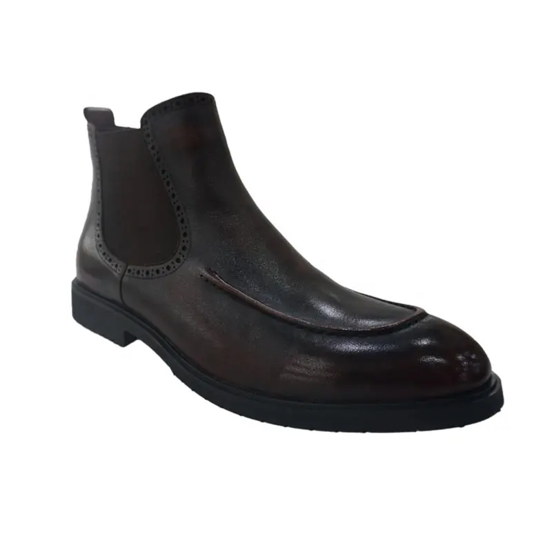 Высококачественные винтажные зимние ботинки на заказ, зимние повседневные ботинки челси из натуральной кожи в британском стиле, ботинки челси для мужчин