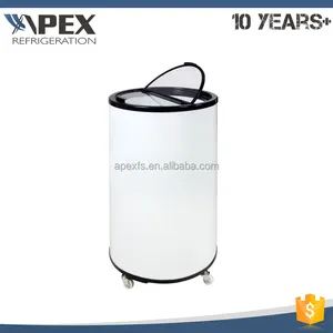 Elektrische runden kühler mit top glas deckel barrel kühler für tür party getränkekühler