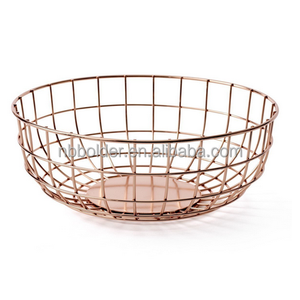 Chine fournisseur <span class=keywords><strong>peinture</strong></span> cuivre fil métallique bol à fruits panier <span class=keywords><strong>de</strong></span> rangement pour la décoration à la maison artisanat - Product Image 1