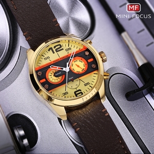 Marchio di lusso uomo MINI <span class=keywords><strong>Focus</strong></span> MF0068 orologio sportivo di grandi <span class=keywords><strong>dimensioni</strong></span> in vera pelle al quarzo - Product Image 6