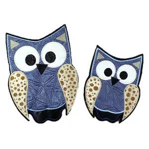 Fashion Lovely Blue Night Owl Embroidery Patch For Clothes