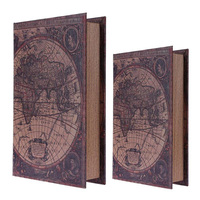 Caja de almacenamiento en forma de libro de madera decorativa personalizada al por mayor