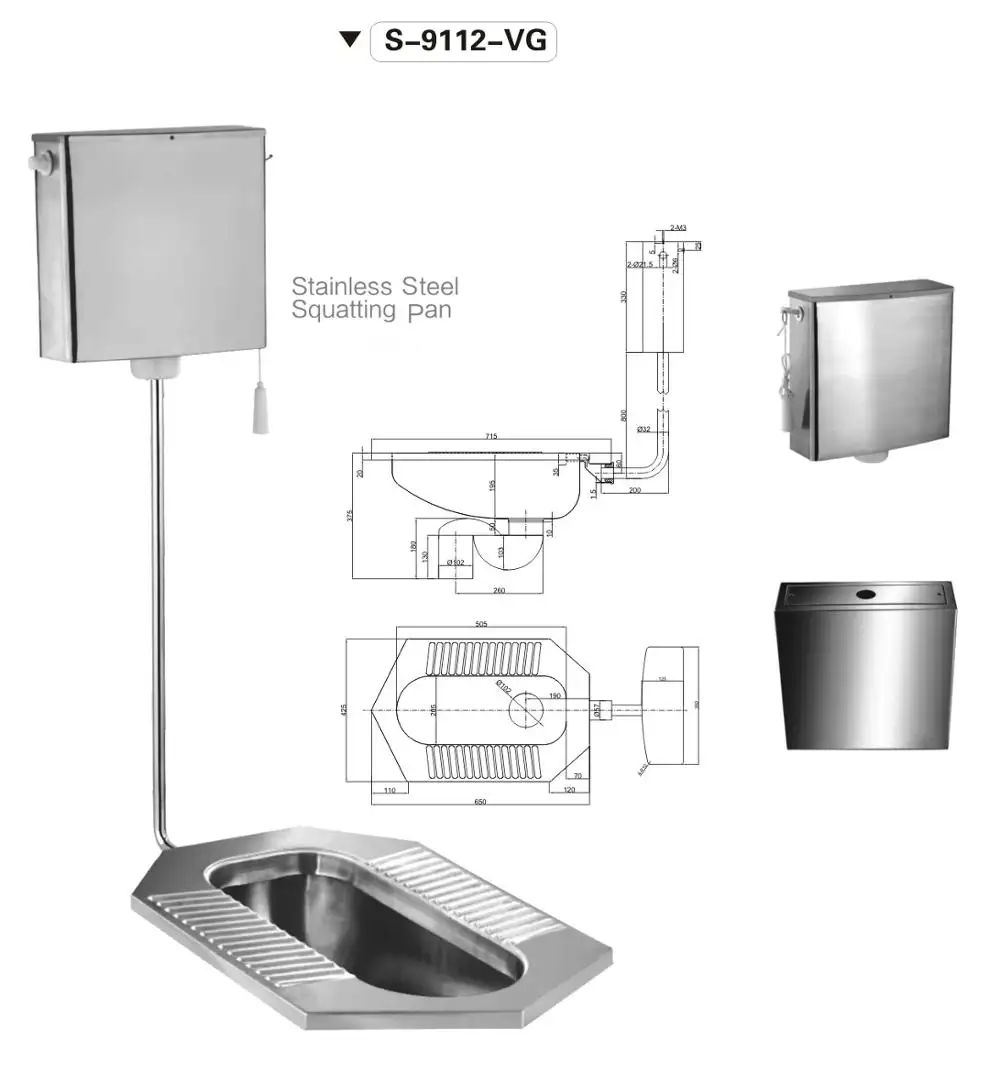 Werks versorgung und hochwertige Badezimmer Edelstahl Squat WC-Pfanne