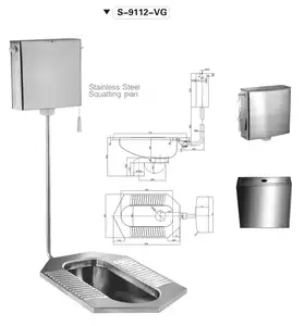 Squatting Pan Factory Supply And High Quality Bathroom Stainless Steel Squat Toilet Pan