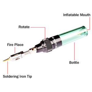<span class=keywords><strong>Fer</strong></span> à <span class=keywords><strong>souder</strong></span> et chalumeau portables au gaz <span class=keywords><strong>butane</strong></span> 1300F bleu, modèle MT-100, certifié CE/RoHS, avec poignée ergonomique - Product Image 5