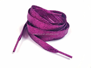 Alta calidad plana a granel glitter brillante <span class=keywords><strong>cordones</strong></span> con <span class=keywords><strong>herrete</strong></span> plástico - Product Image 5