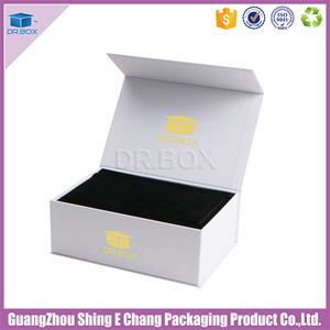 White Cardboard Magnetic Closure <strong>Box</strong> Gift Boxes with Sponge/EVA <strong>Foam</strong> Insert Good Protecting for Goods - Product Image 5