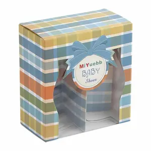 Aangepaste Vorm Uitgesneden Luxe Venster Insert Baby Schoenen Gift Verpakking Dozen Display