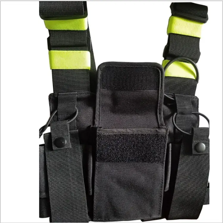 Bright green Walkie Talkie CB Ham Radio Chest Pack Backpack Case Cover Bag For Yaesu/I c-om/Moto GP340 CP040 BF UV-5R